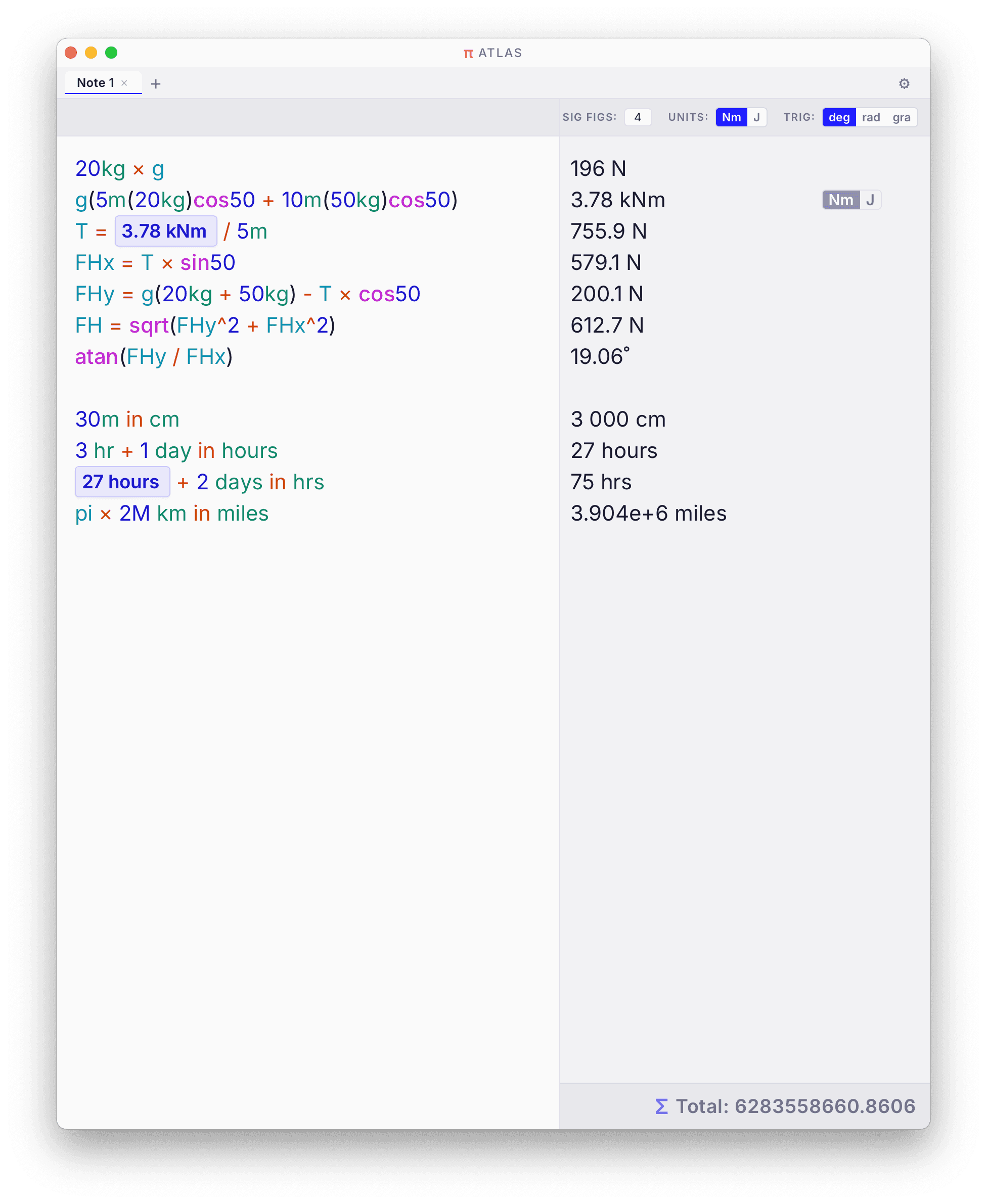 Atlas Calculator